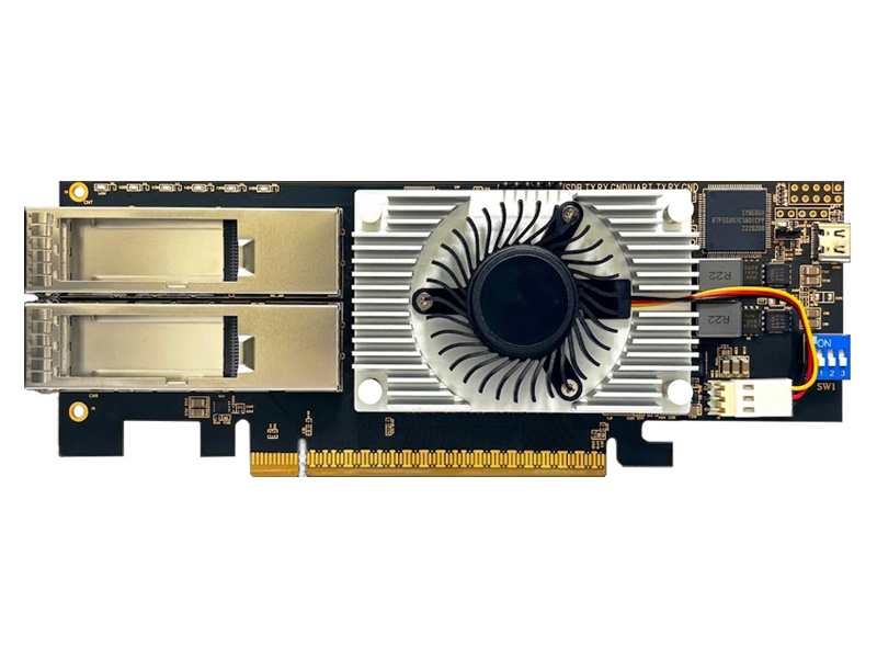 PCIe Gen5 x16 PEX89032 雙 QSFP-DD 主機卡